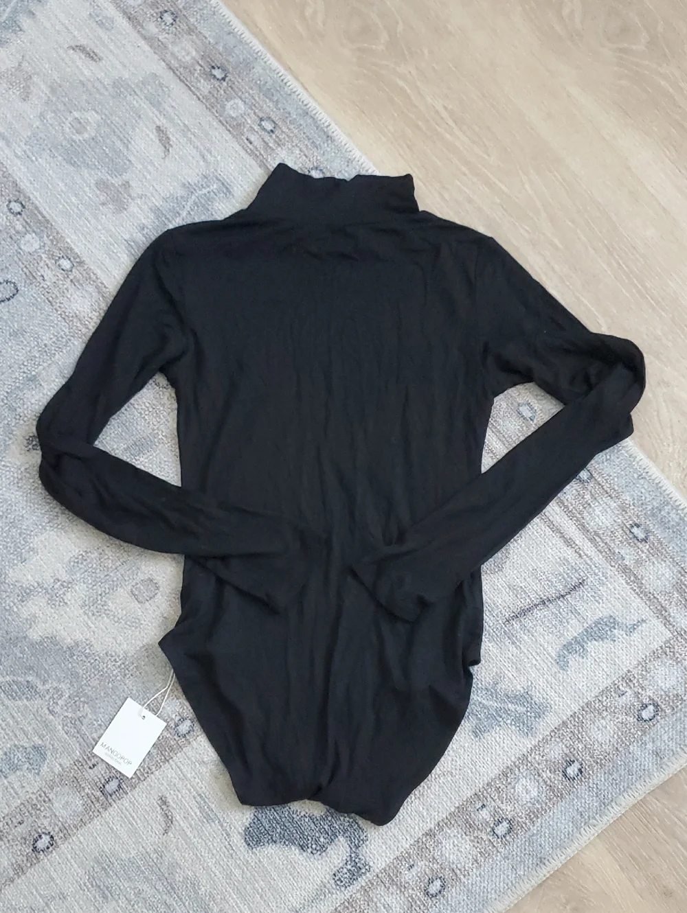 NWT MangoPop Black Longsleeve Bodysuit Mock Turtleneck SzS - Picture 9 of 10